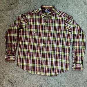 Vintage Polo Ralph Lauren RL Western Plaid Shirt- Men's Size XL - VERY Good Cond
